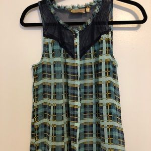 Button down tank top blouse